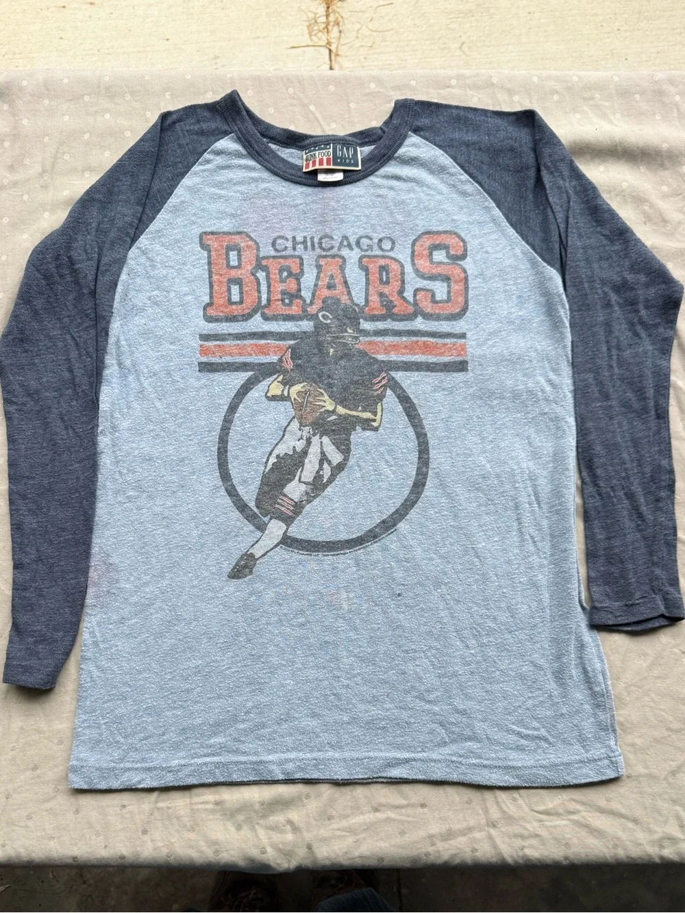 GAP KIDS/JUNKFOOD Chicago Bears Raglan Long Sleeve Tee - Light Blue & Navy
